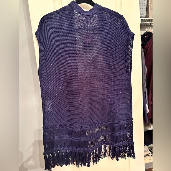 Navy sleeveless cardigan - Picture 2 of 2